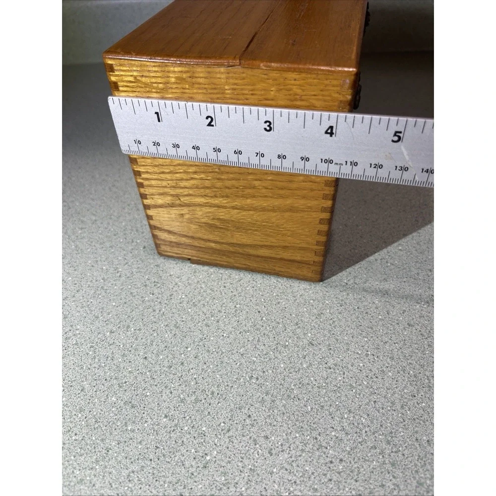 Vintage Wooden Recipe Box With Typed And Hand Written Recipe Cards Very Old